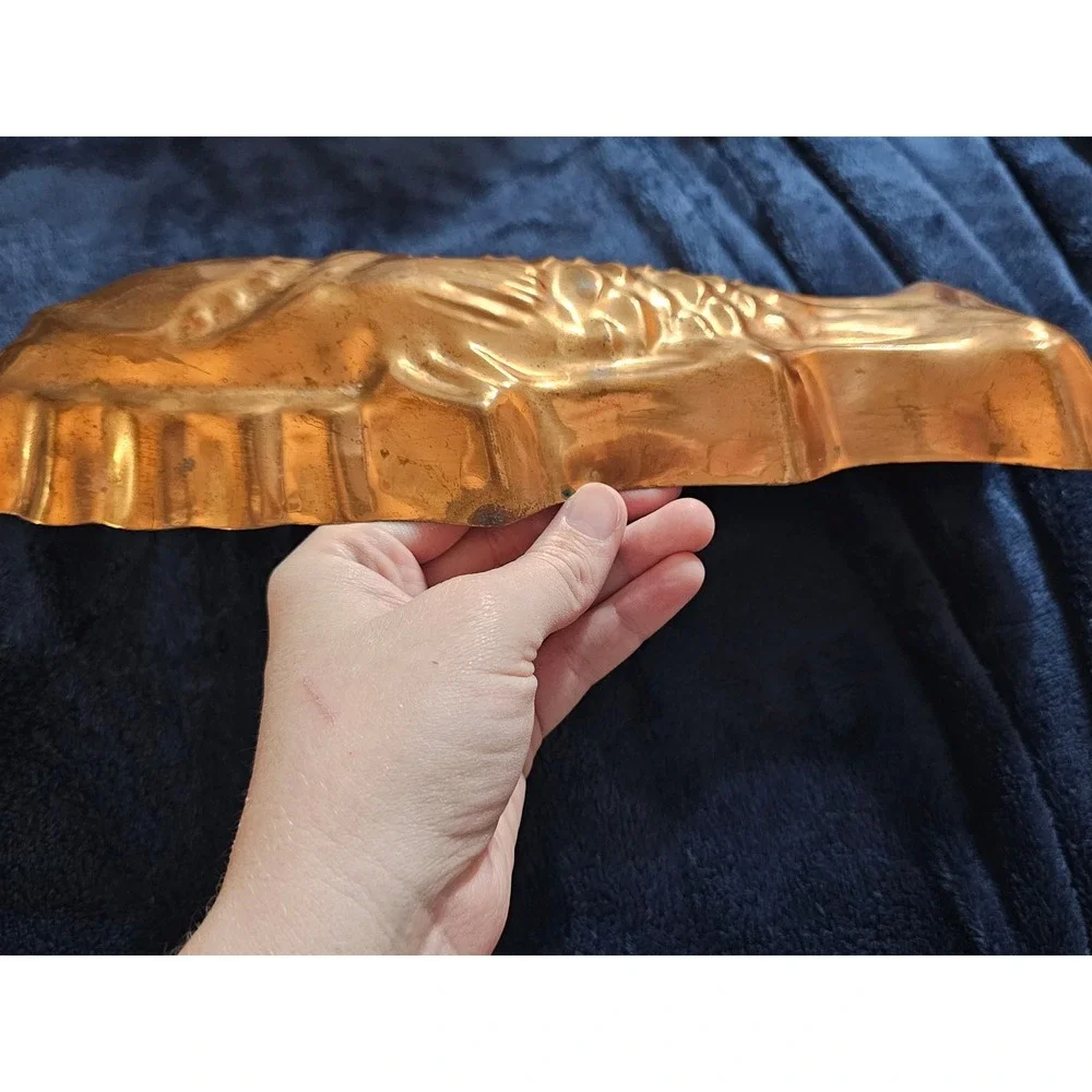 Vintage Copper Fish Mold Decorative Wall Hanging Kitchen Decor Rustic Farmhouse
